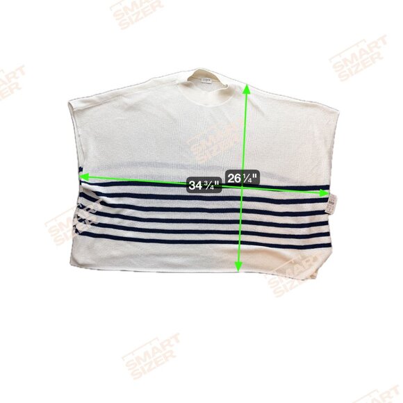 J Crew Poncho One Size NEW Navy Striped Wool Blend Coastal Old Money Preppy - Picture 2 of 8